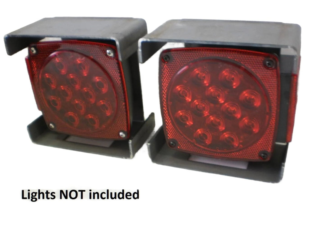 Pair Steel 4" Tail Brake Light Guard Square Box Trailer Truck Over 80" Weld On (LB-4-LOTOF2)