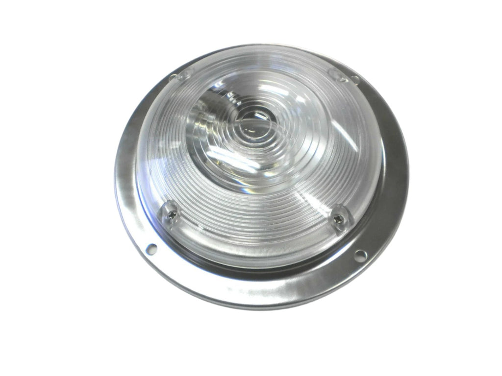 6” Round Interior Dome Light with Stainless Steel Base RV Camper Trailer  (D-61)