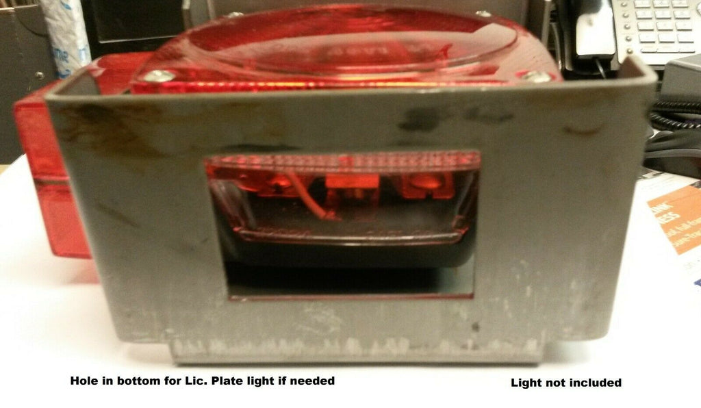 Pair Steel 4" Tail Brake Light Guard Square Box Trailer Truck Over 80" Weld On (LB-4-LOTOF2)