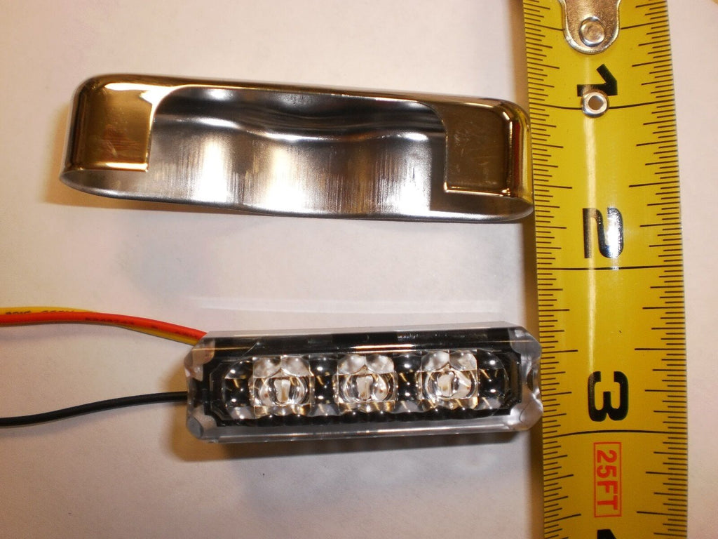 1  -USA TecNiq  Red Clear EON LED Dual Function STT Motorcycle W/vert SS Mount  (E03-D003-1 + E03-0SH0-1)