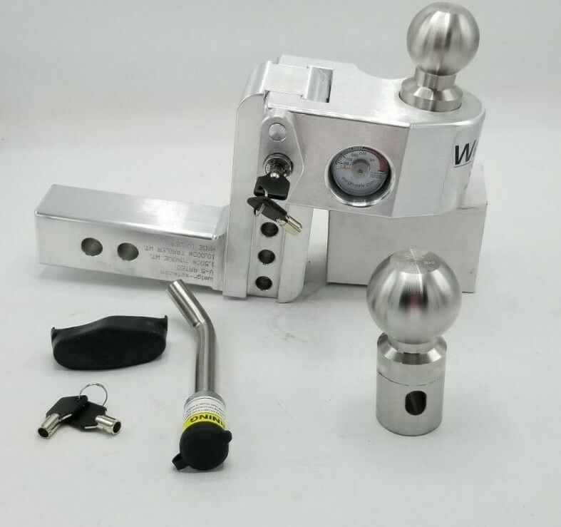 Weigh Safe 2" Locking Hitch Pin & Ball Keyed Alike Ball Mount 4" Drop 10k Rated (WS4-2-KA)