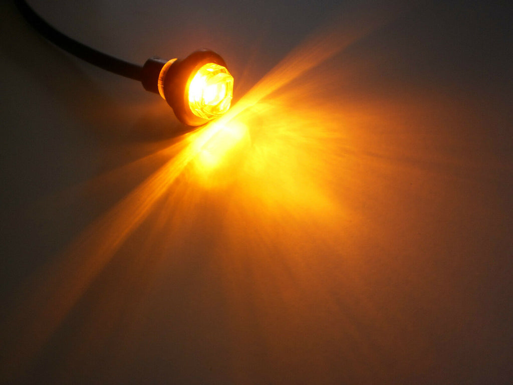 10- 3/4" Grommet Amber Clear Lens Bullet LED light 55AC (J-55-AC-LOTOF10)