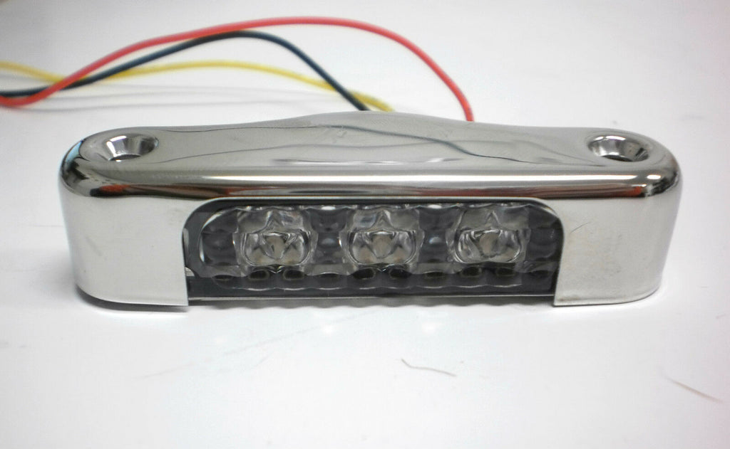 1  -USA TecNiq  Red Clear EON LED Dual Function STT Motorcycle W/vert SS Mount  (E03-D003-1 + E03-0SH0-1)