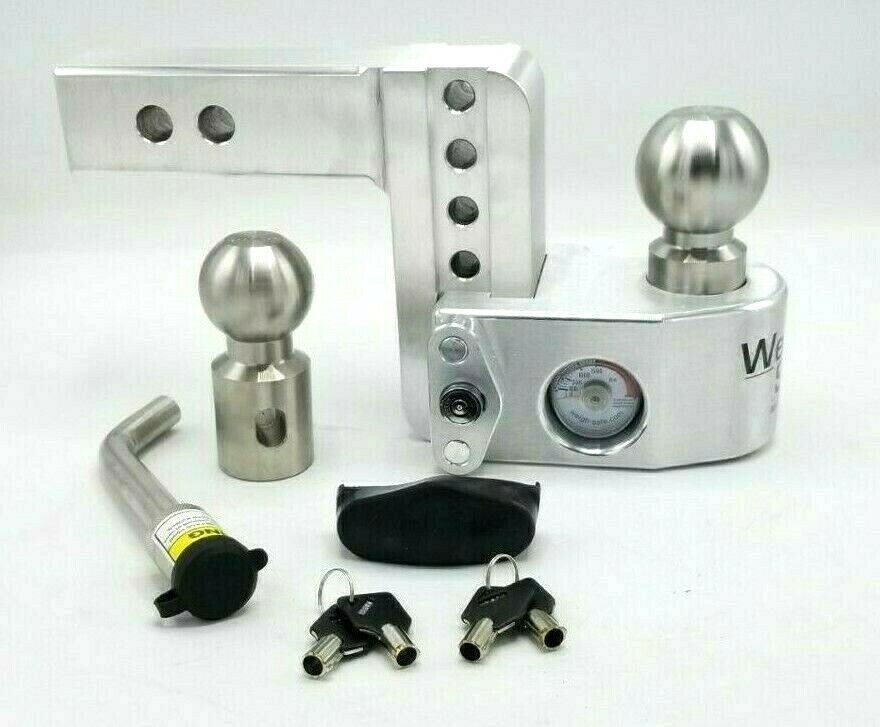 Weigh Safe 2" Locking Hitch Pin & Ball Keyed Alike Ball Mount 4" Drop 10k Rated (WS4-2-KA)