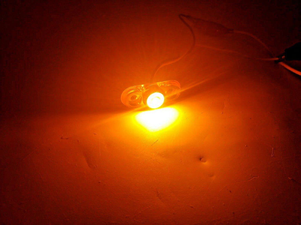 Oval P2 Rated 1-LED Surface Mount AMBER Lens 2-Wire LED Trailer Marker Light (J-57-A)