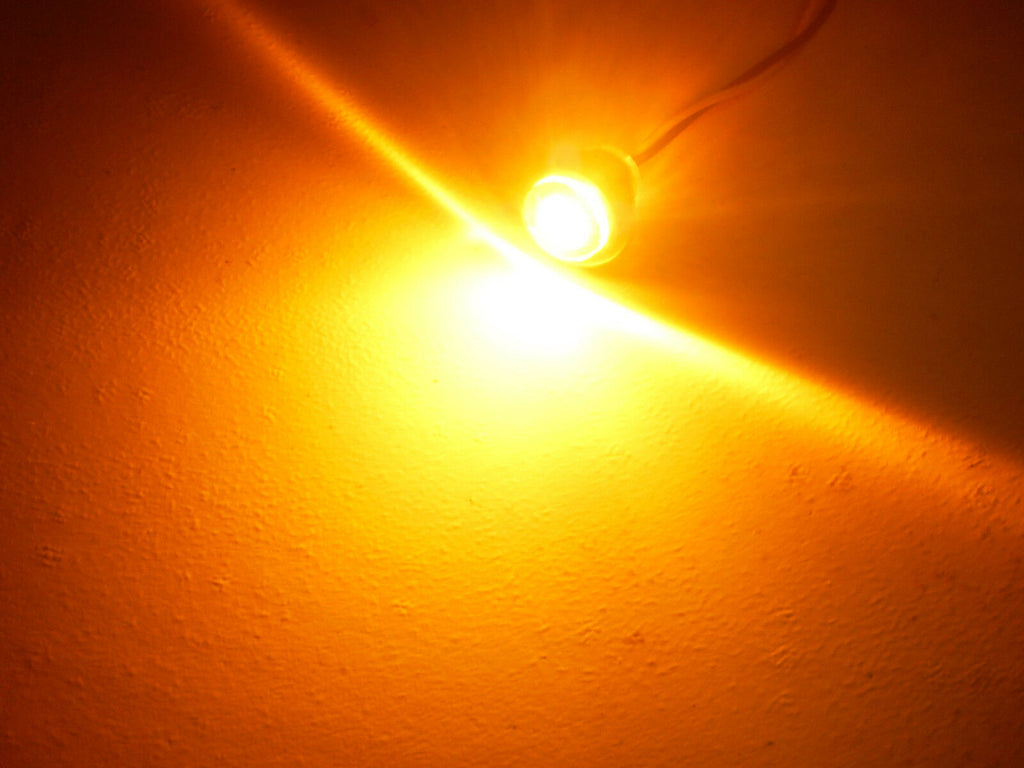 25 -  3/4" Amber LED Clearance Side Marker Bullet Trailer Light Truck Yellow PC (J-51-A-L25)
