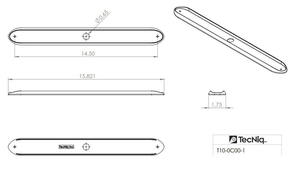 15" Chrome Trim Ring Bezel Cover for TecNiq Stop Turn Tail ID Bar Backup Lights (T10-0C00-1)