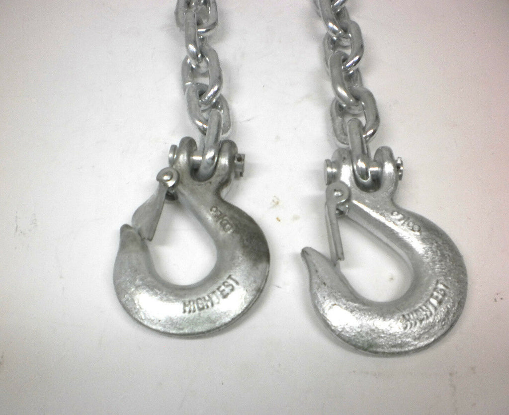 TWO - 3/8" Heavy Duty Safety Chain Forged Hook Trailer Camper RV 16,200# (HL35-LOTOF2)