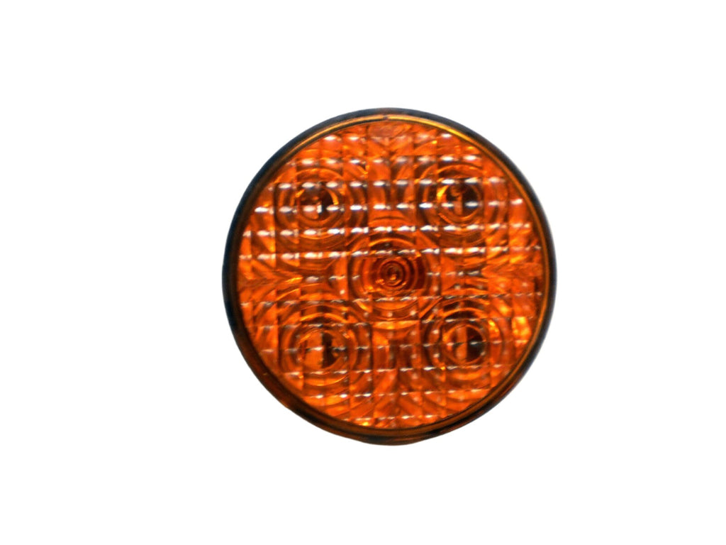 4" Round Stop Turn Tail Light Amber TecNiq LED Bright Grommet Mount USA (T40-AA0T-1-KIT)