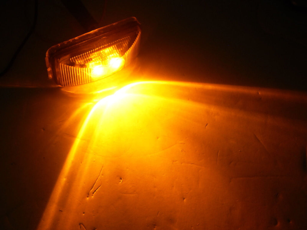 1.2 x 2.5 Amber LED Snap in Trailer Marker Light Truck Camper Horse RV Rice (J-5735-A)