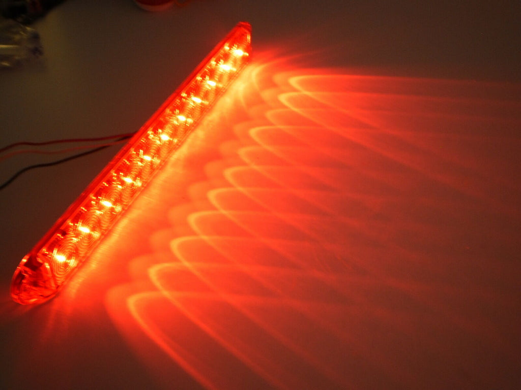 TWO 15" inch Slimline LED Stop Turn Tail Lights LED Red Red Flatbed Trailer RV  (J-535-R-LOT2)