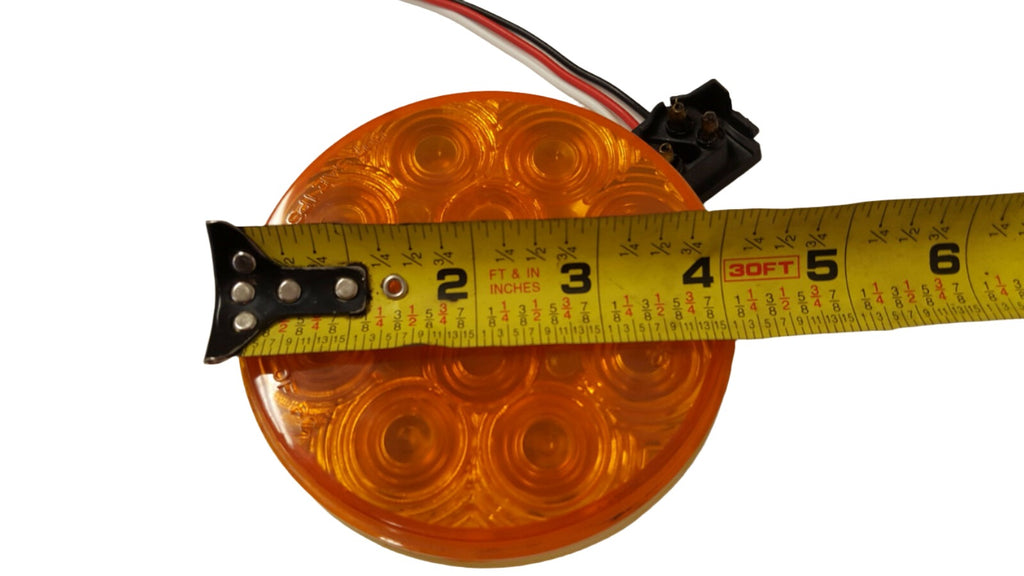 4" Round 12 Diode Amber LED Light Kit with 4" Round Black Recessed Flange Mount  (J-4512-AK + J-40-FB)