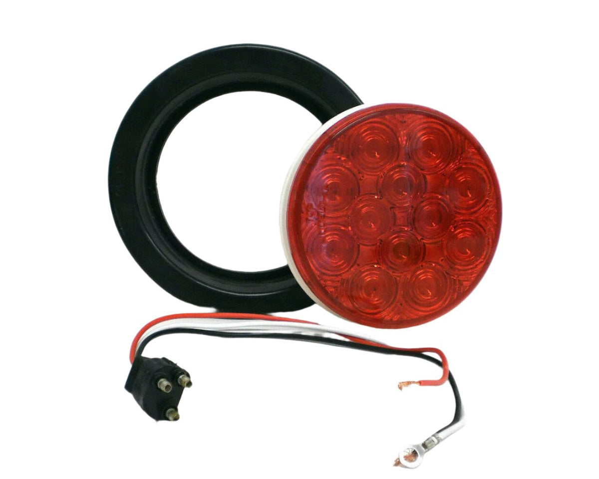 ONE 4" Round 12 Diode Red LED Stop/Turn/Tail Light Kits (J-4412-RK)