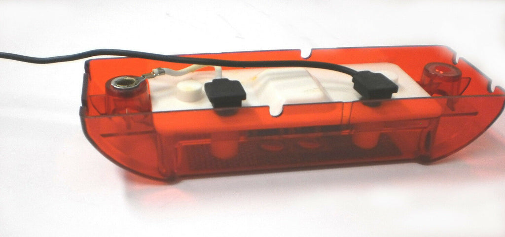 TWO- LED Marker Clearance Light, Large 2 x 6 RED reflective J485 Trailer Truck (J-485-R-LOTOF2)