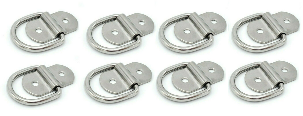 8 - 3/16" D Ring Rope Tie Down 1000# Rated Trailer ATV Snowmobile Truck Jeep (SR10-8)