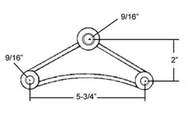 Trailer Suspension Equalizer 13-104 Dimension Diagram Showing Hole Spacing and Measurements