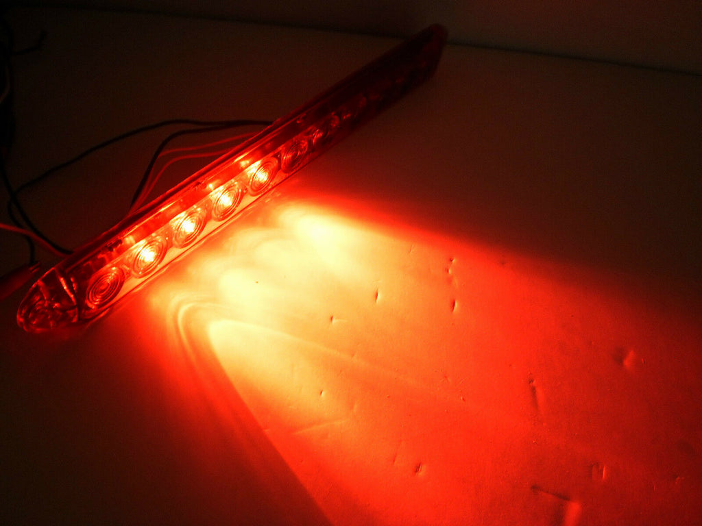 15" Red Lens Hi Mount Center ID Bar 11 LED Stop Turn Tail Light Trailer Truck RV (J-5354-R)