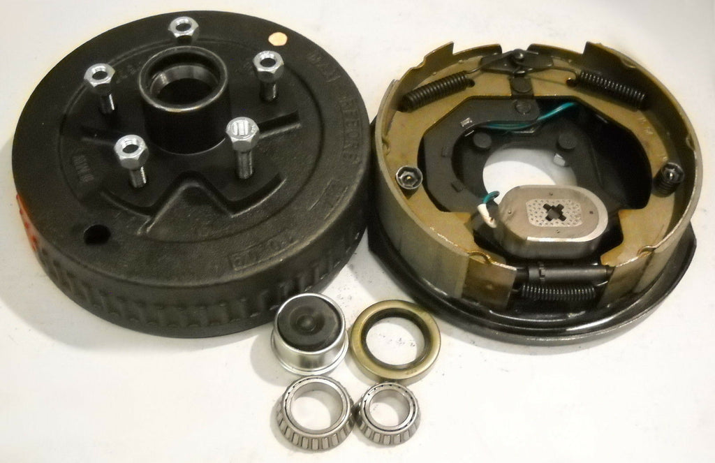 1- 5x5.5 3500# 5 Lug Brake Drum with 10" Electric Left Hand Backing Plate (94555-B-IMP-L)