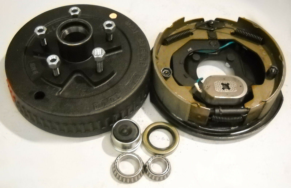 1- 5x5.5 3500# 5 Lug Brake Drum with 10" Electric Left Hand Backing Plate (94555-B-IMP-L)