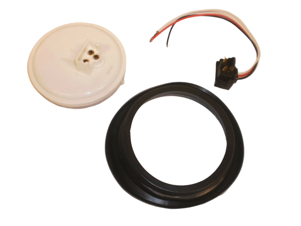 4" Round White LED Back Up Tail Marker Light DOT solar Reverse (J-4412-CK)