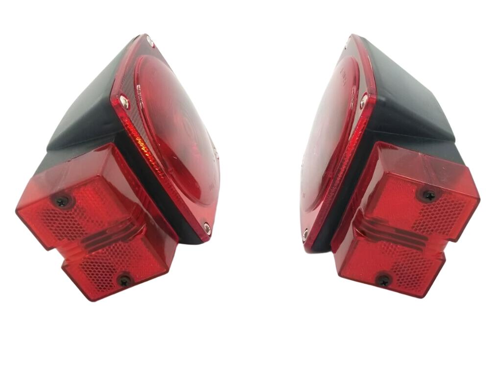 Pair Incandescent Box Light Over 80" Red Stop Turn Tail Boat RV Camper (J-2034 + J-2034-L)