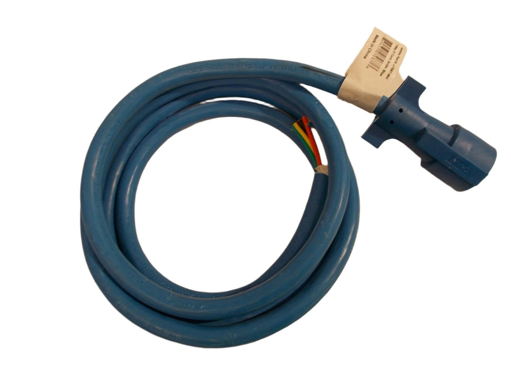 7 Way Molded 8' Trailer Wire Light Plug Cord Brass Connectors RV Blade Camper (J-7087-WH)