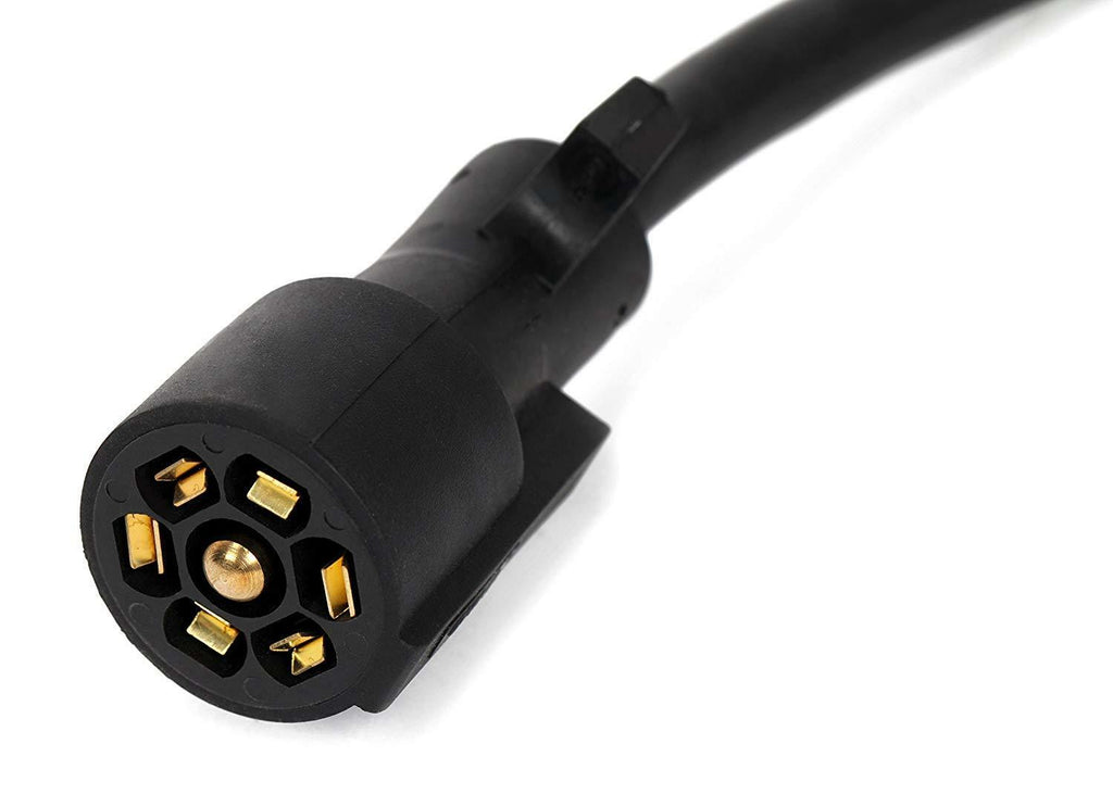 7 Way Molded 8 foot Trailer Wire Light Plug Cord Connector RV Flat Blade Camper (LPC7WY-8)