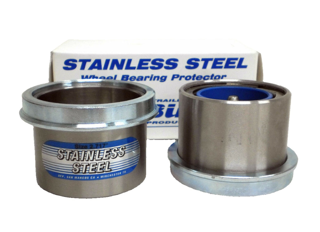 1 Pair - Stainless Steel Wheel Bearing Buddy Protector 2.71" 6000 7000 Axle Hub  (07671U)