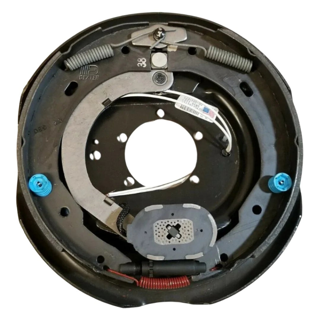 Replace Left Trailer Brake Dexter 8x6.5 Drums 9/16 Nuts 7000# 12" Backing Plate (821913-B-DEX-L)