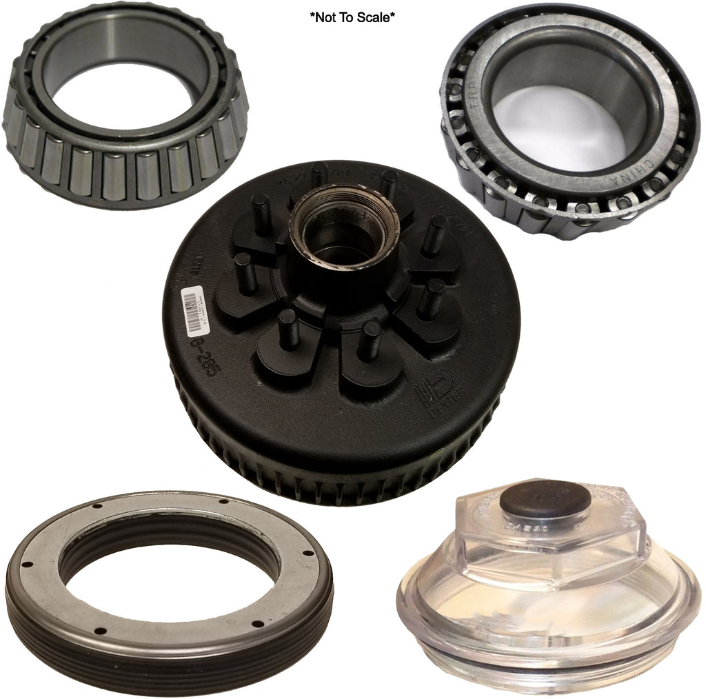 Dexter Drum 8K oil bath 5/8" stud 4.75" pilot hole 12.25" x 3.375" With Bearings (008-285-10-KIT)