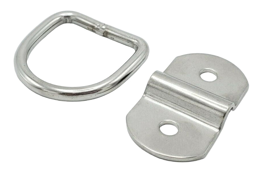 3/16" Stainless Steel Tie Down Lashing D Rings 1000# Rated Trailer  (SS10)