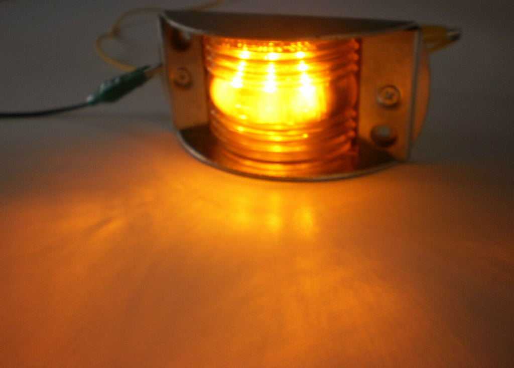 1 - Steel Guarded Amber 2 x 4 LED 3 Diode Clearance Marker Lights Trailer Truck RV (J-5505-A)