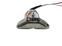 2 - Tecniq Red/Amber Trailer fender marker light Stainless Steel Bezel USA (S90-0000-1 + S90-0SS0-1-LOTOF2)