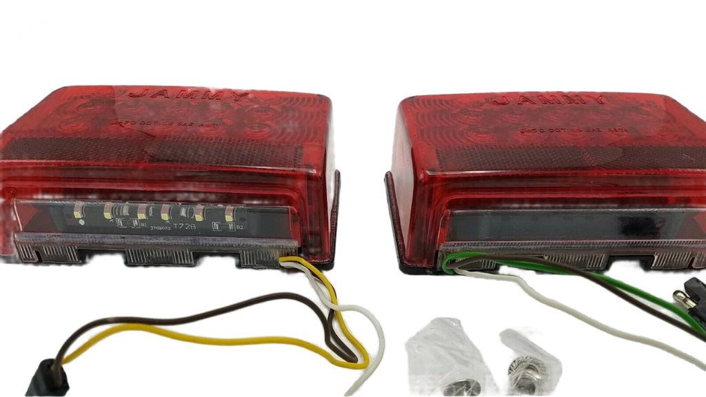 Pair LED Box Stop Turn Tail Trailer Camper RV Lights, (J-72 + J-72-L)