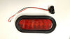 ONE - 6" LED Light Oval Stop Turn Tail Red Red 7 Diode Grommet Trailer Truck RV (J-67-R-LOTOF1)