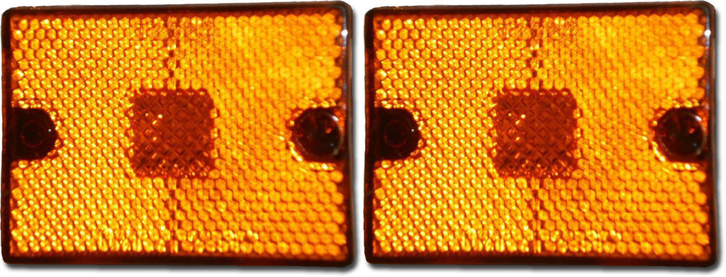 TWO-2 LED Amber Marker Clearance Light Reflective 2x2 3/4"  square stud trailer (J-1025-A2-LOT2)