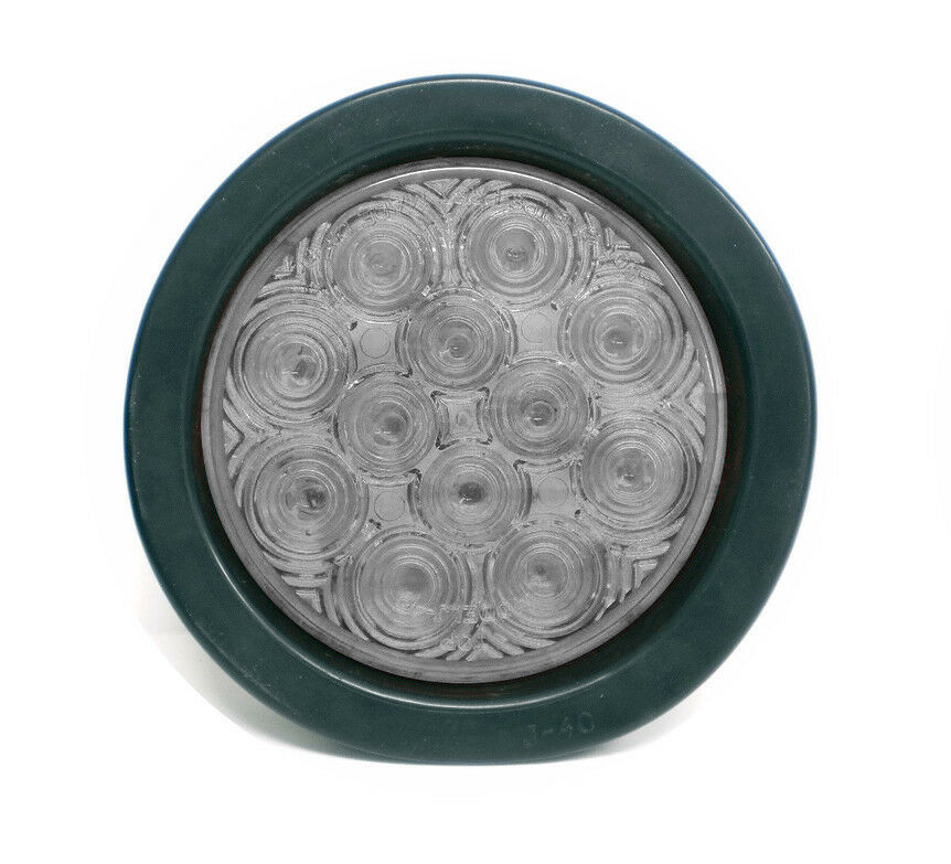 4" Round White LED Back Up Tail Marker Light DOT solar Reverse (J-4412-CK)