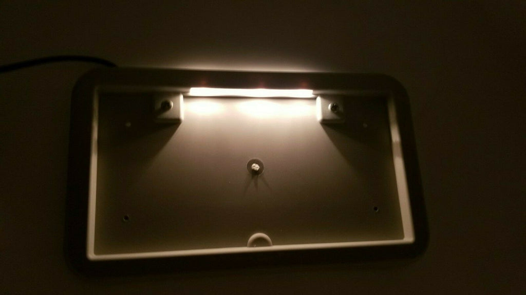 Gray License Plate Holder w/LED Light Trailer Camper RV (Gray) (TS181S-G-KIT)