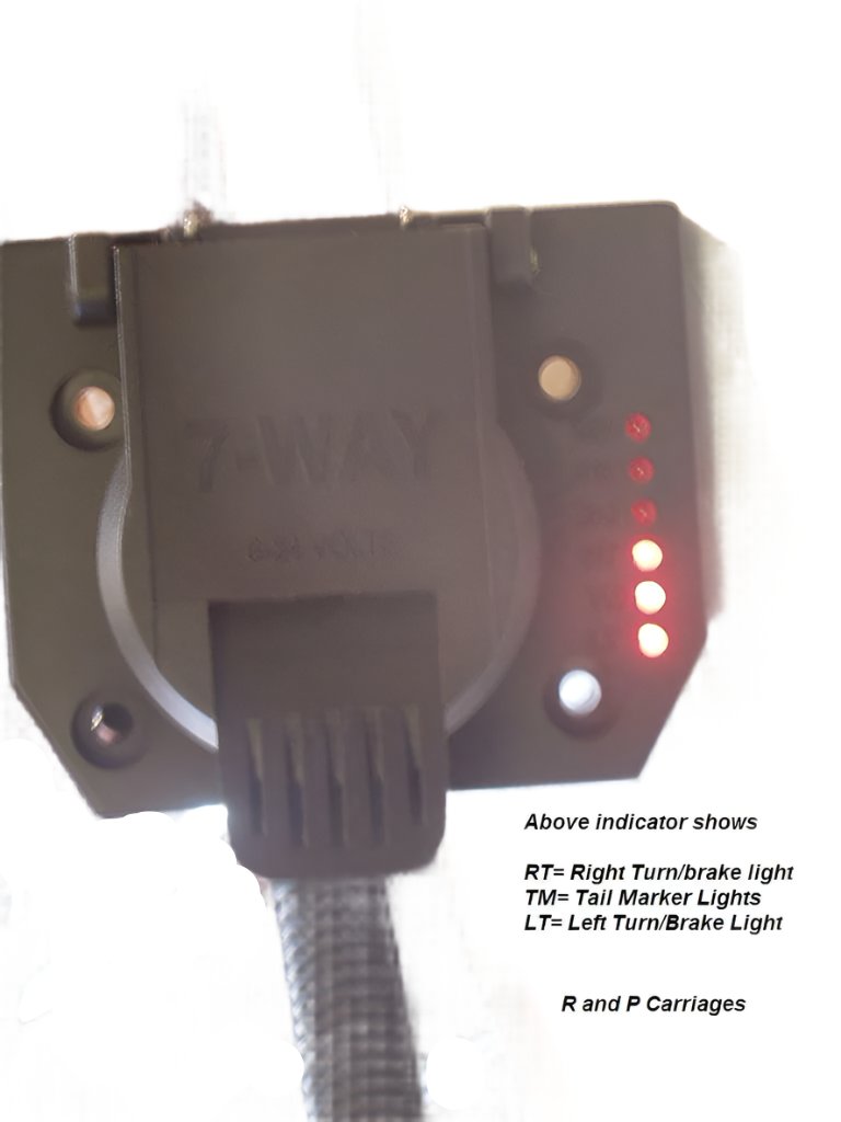 7 Way Truck End Connector Plug Built in LED Tester Female Cord Socket (F7KL)
