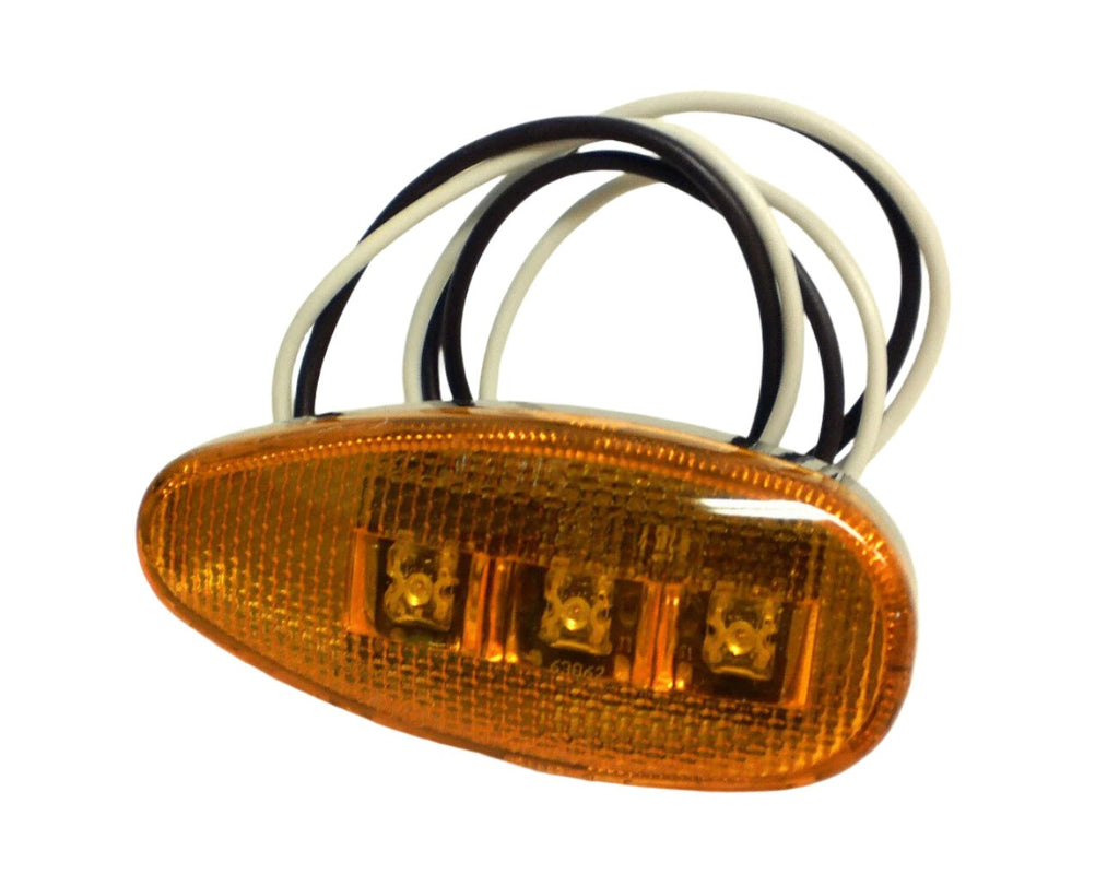 Amber LED Teardrop Marker Light Chrome Cab Roof Marker Clearance Light (J-315-A)