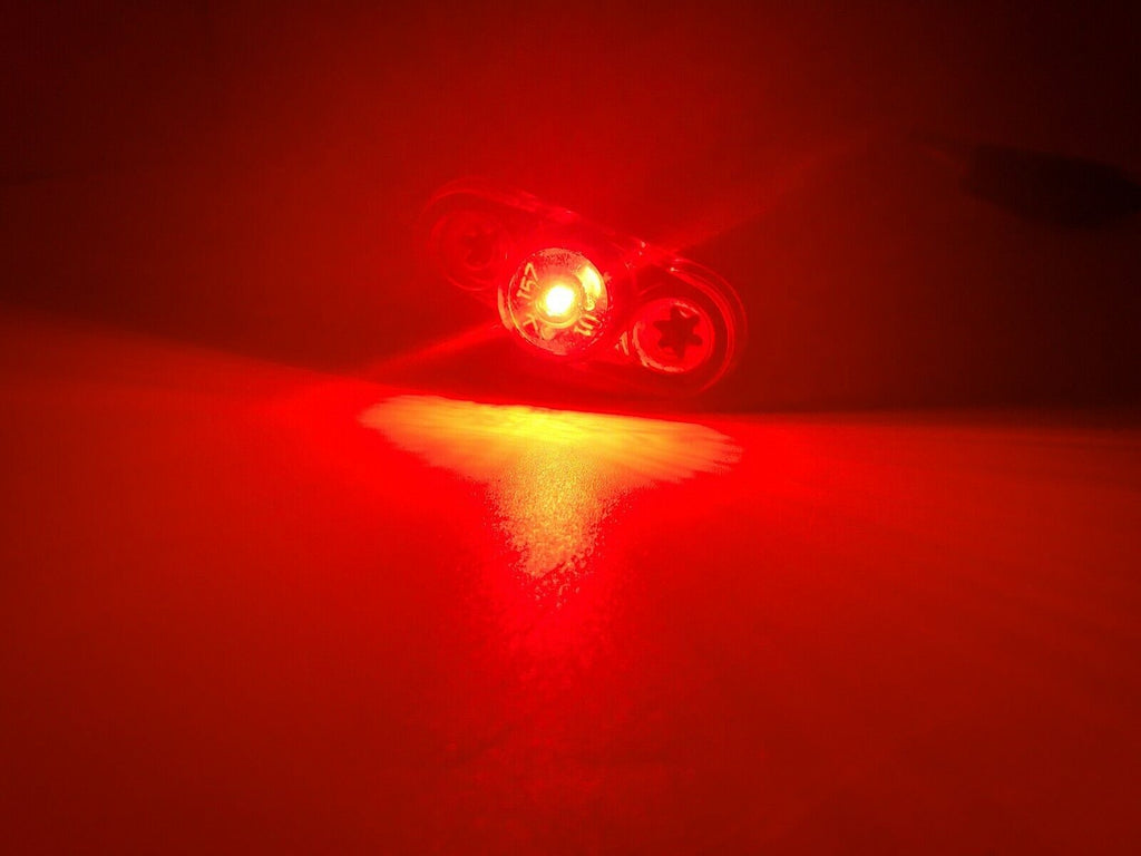 PC Rated Micro LED Trailer Side Marker RED Clear Light  (J-57-RCS)