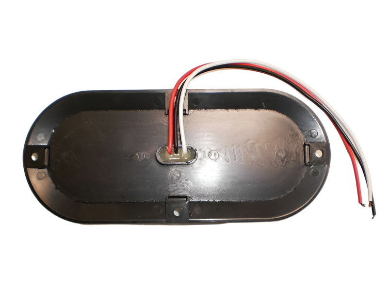 2 TWO - 6” Oval Red Flange Surface Mount Stop Turn Tail 10 LED  Trailer Light (J-66-FR-LOTOF2)