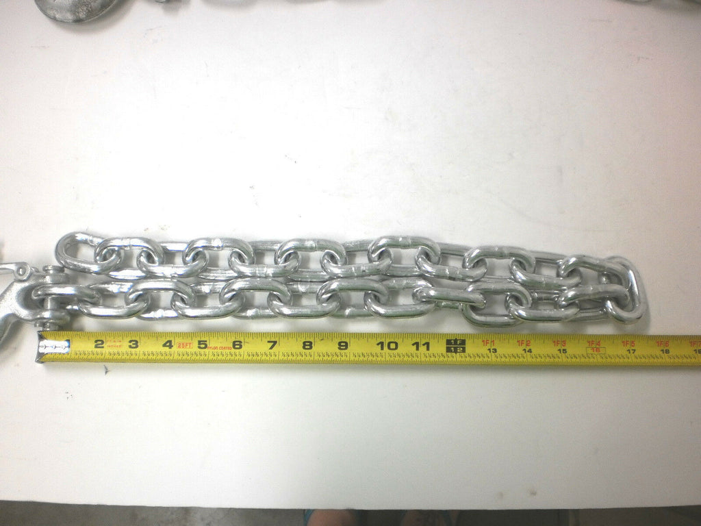 TWO - 3/8" Heavy Duty Safety Chain Forged Hook Trailer Camper RV 16,200# (HL35-LOTOF2)