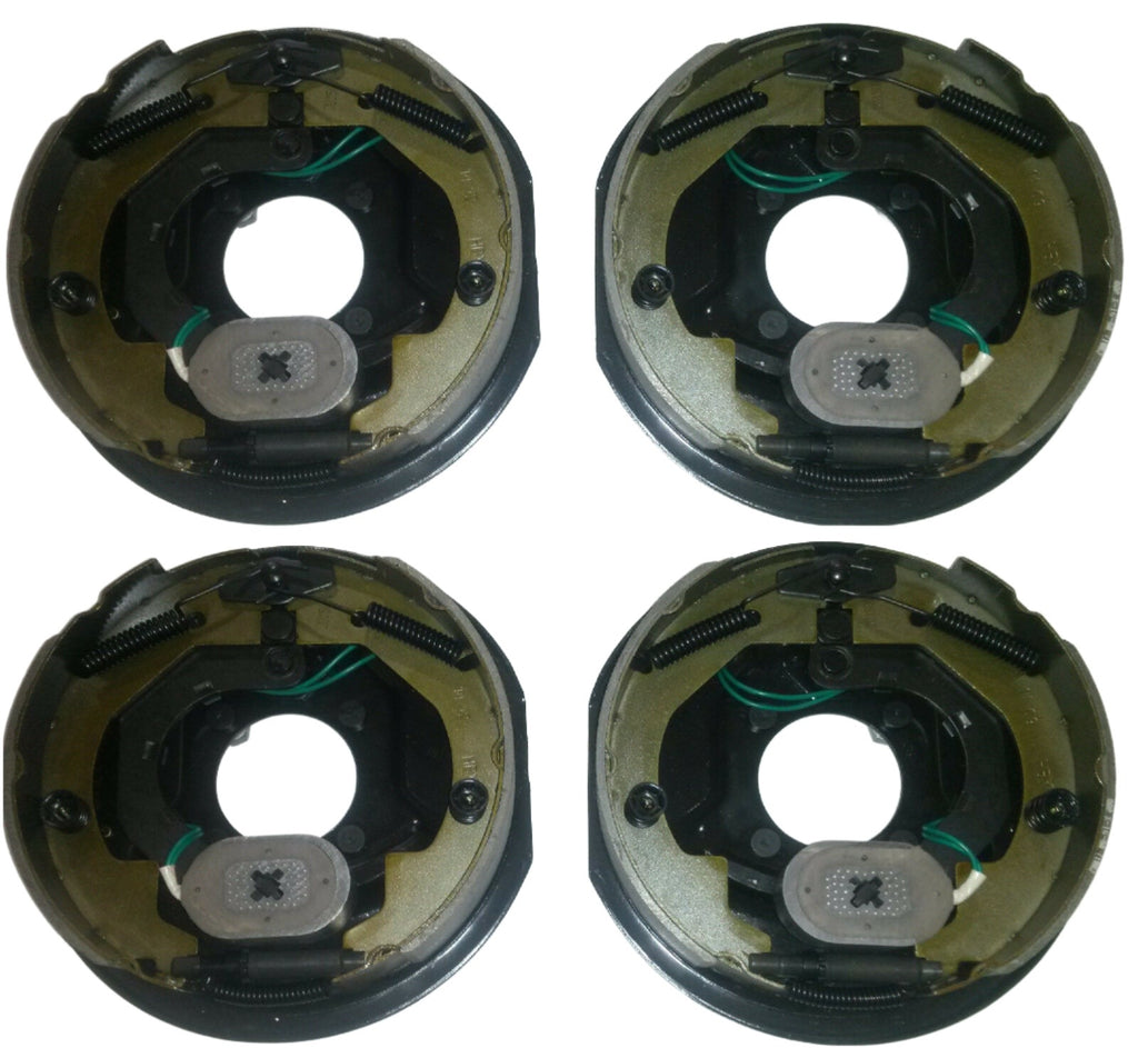 4 - (2 Pair) 10" x 2.25" Complete Electric Trailer Brake Backing Plates 3500 Axle (10RVEB-2P)
