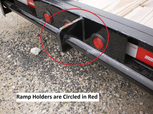 One Rectangle Weld On Steel Ramp Gate Holder Heavy Duty Equipment Trai ...