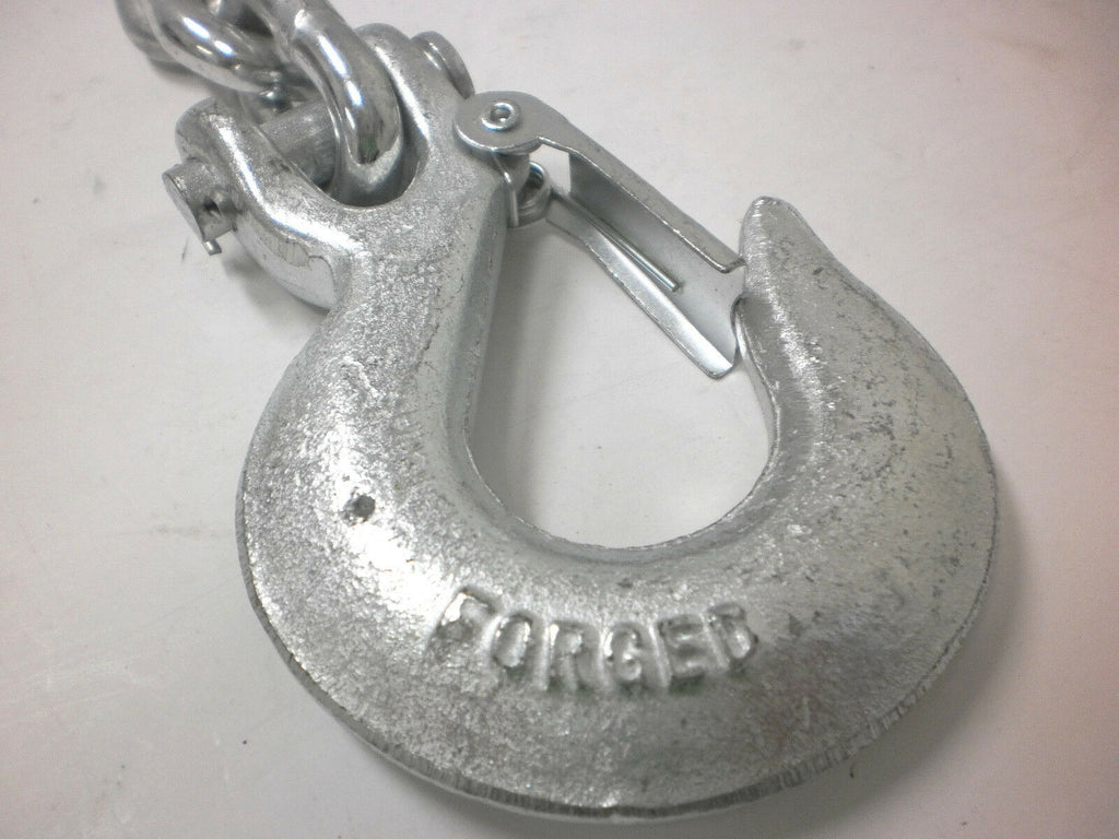 TWO - 3/8" Heavy Duty Safety Chain Forged Hook Trailer Camper RV 16,200# (HL35-LOTOF2)