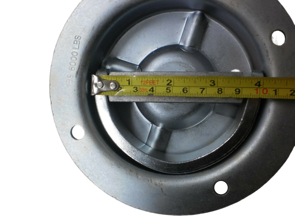 6 - Recessed Full 360 Swivel 6000 Rated D Ring Tie Down w/ Backing Plate Trailer (RR06-BP-6)