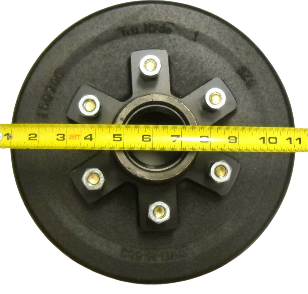 One- 12x2 6x5.5 6000# Drum with 12" Left Side Dexter Nev R Adjust Backing Plate (363200+02345900-KIT)