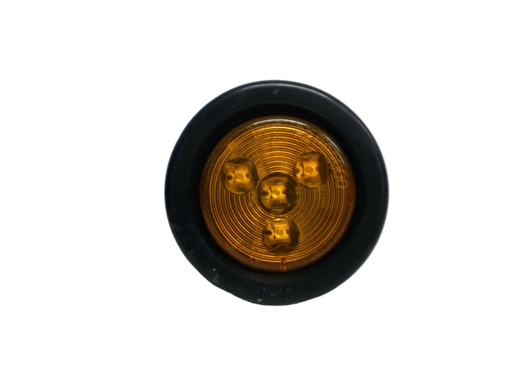 2" Amber Round Sealed Lamp Clearance Marker Light 4 LED Grommet Mount Trailer RV (J-15-AK)