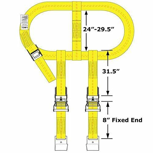 2-Side Mount Wheel Net Strap Cam Buckle Ratchets Flat Hooks Trailer Truck Cargo (SMWN2R51FH-2)